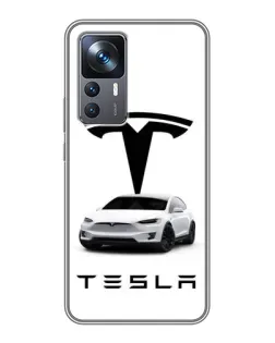 Чехол для Xiaomi 12T Pro с картинкой «Tesla White Style»
