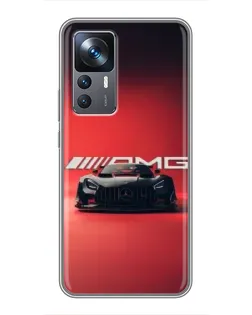 Чехол для Xiaomi 12T Pro с картинкой «Mercedes AMG — красная линия»
