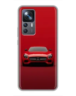 Чехол для Xiaomi 12T Pro с картинкой «Красный Mercedes AMG»