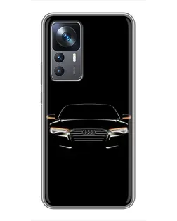 Чехол для Xiaomi 12T Pro с картинкой «Audi — ночной контур»