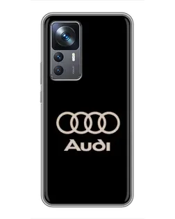 Чехол для Xiaomi 12T Pro с картинкой «Audi — золотой логотип»