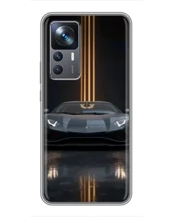 Чохол для Xiaomi 12T Pro з картинкою «Lamborghini золоті лінії»