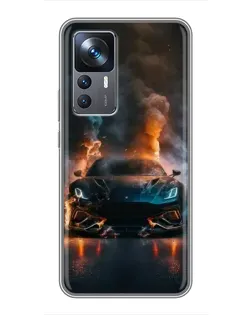 Чехол для Xiaomi 12T Pro с картинкой «Lamborghini дымная эстетика»