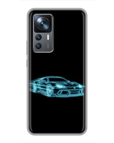 Чехол для Xiaomi 12T Pro с картинкой «Неоновый контур Lamborghini»