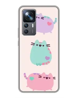 Чохол для Xiaomi 12T Pro з картинкою «Pusheen тріо»