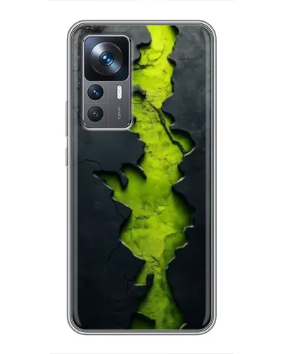 Чехол для Xiaomi 12T Pro с картинкой «Салатовый разлом скалы»