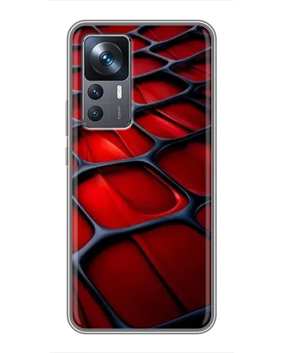 Чехол для Xiaomi 12T Pro с картинкой «Красная глянцевая сетка»