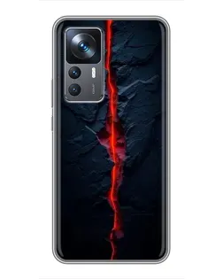 Чехол для Xiaomi 12T Pro с картинкой «Kрасная лавовая трещина»