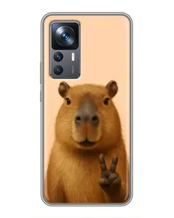Чехол для Xiaomi 12T Pro с картинкой «Капибара виктория»