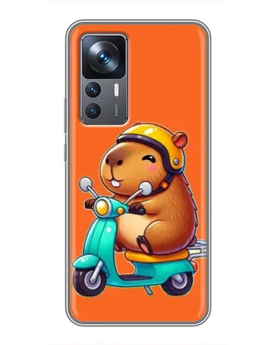Чехол для Xiaomi 12T Pro с картинкой «Капибара на скутере»