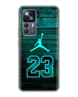 Чехол для Xiaomi 12T с картинкой «Jordan Cyan 23»
