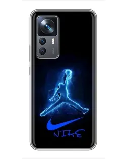 Чехол для Xiaomi 12T с картинкой «Jordan Neon Blue»