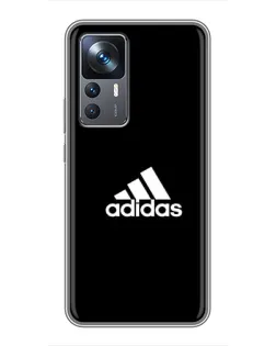 Чехол для Xiaomi 12T с картинкой «Черная классика Adidas»