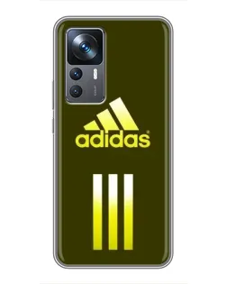 Чехол для Xiaomi 12T с картинкой «Оливковый градиент Adidas»