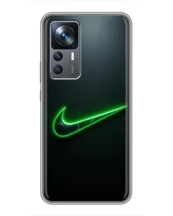 Чехол для Xiaomi 12T с картинкой «Неоновый контур Nike»