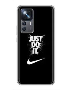Чехол для Xiaomi 12T с картинкой «Текстовый принт Nike»