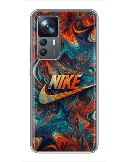 Чехол для Xiaomi 12T с картинкой «Nike в абстракции»