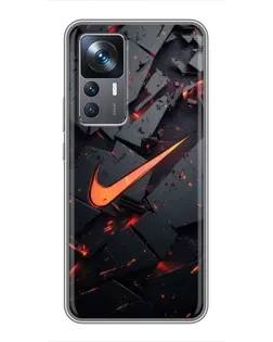 Чехол для Xiaomi 12T с картинкой «Nike — эффект разломов»