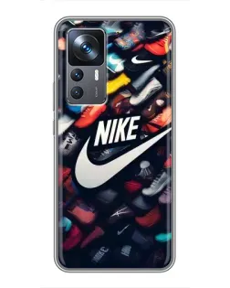 Чехол для Xiaomi 12T с картинкой «Коллекция кроссовок Nike»