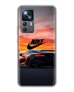 Чехол для Xiaomi 12T с картинкой «Nike и суперкар»