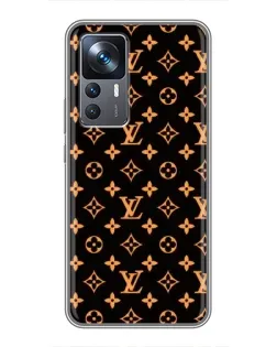 Чохол для Xiaomi 12T з картинкою «Золота монограма LV»