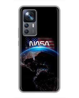 Чехол для Xiaomi 12T с картинкой «Земля из космоса NASA»