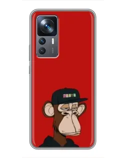 Чехол для Xiaomi 12T с картинкой «Bored Ape — красный фон» Чехол для Xiaomi 12T с картинкой «Bored Ape — красный фон»