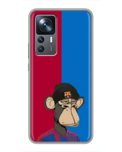Чехол для Xiaomi 12T с картинкой «Bored Ape — фанат Барсы»