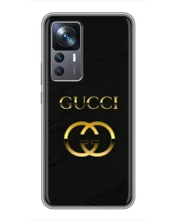 Чохол для Xiaomi 12T з картинкою «Золотий логотип Gucci»