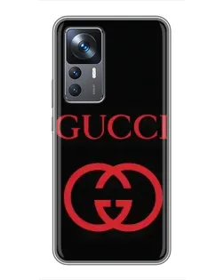 Чохол для Xiaomi 12T з картинкою «Gucci — червоний логотип»