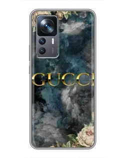 Чехол для Xiaomi 12T с картинкой «Абстрактные цветы Gucci»