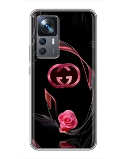 Чохол для Xiaomi 12T з картинкою «Gucci — неонова троянда»