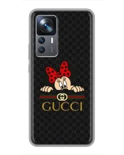 Чохол для Xiaomi 12T з картинкою «Мінні Маус Gucci — чорний»
