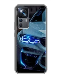 Чохол для Xiaomi 12T з картинкою «Погляд BMW з синіми фарами» Чохол для Xiaomi 12T з картинкою «Погляд BMW з синіми фарами»
