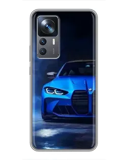 Чохол для Xiaomi 12T з картинкою «Блакитна BMW M4»