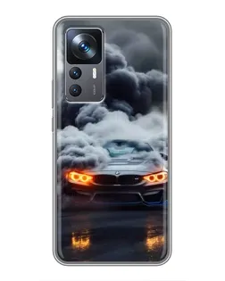 Чохол для Xiaomi 12T з картинкою «BMW у диму»