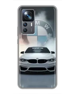 Чохол для Xiaomi 12T з картинкою «BMW в білому диму»