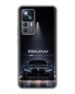Чохол для Xiaomi 12T з картинкою «BMW крізь нічне місто»