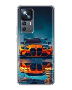 Чохол для Xiaomi 12T з картинкою «BMW — золота емблема»