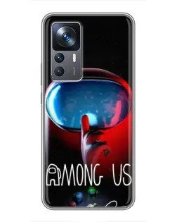 Чохол для Xiaomi 12T з картинкою «Червоний імпостер — макро»