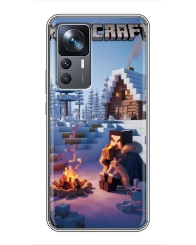 Чохол для Xiaomi 12T з картинкою «Зимовий Minecraft»