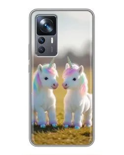 Чохол для Xiaomi 12T з картинкою «Пара єдинорогів»