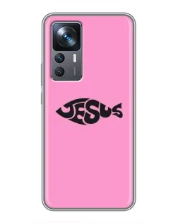 Чохол для Xiaomi 12T з картинкою «Рожевий символ Jesus»