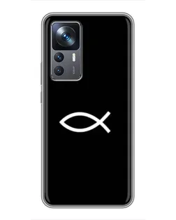 Чехол для Xiaomi 12T с картинкой «Символ рыбы Jesus»