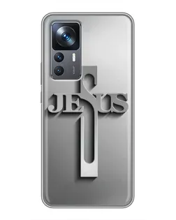 Чехол для Xiaomi 12T с картинкой «Металлический крест Jesus»