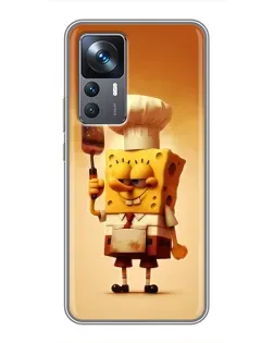 Чохол для Xiaomi 12T з картинкою «Губка Боб кухар»
