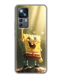 Чохол для Xiaomi 12T з картинкою «Сяючий Спанч Боб»