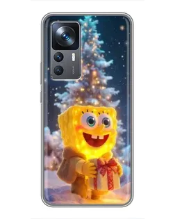 Чохол для Xiaomi 12T з картинкою «Різдвяний Спанч Боб»
