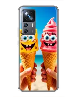 Чохол для Xiaomi 12T з картинкою «Спанч Боб морозиво»