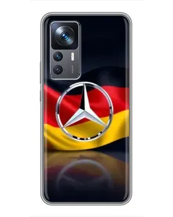 Чехол для Xiaomi 12T с картинкой «Mercedes — флаг Германии»